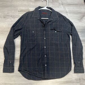 7 For All Mankind Mens Plaid Button Up Lightweight Flannel Long SIZE L‎